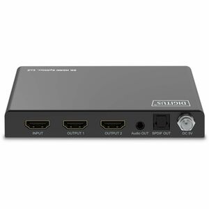 Digitus HDMI Splitter - Black - 7680 x 4320 - 1 x HDMI In - 2 x HDMI Out
