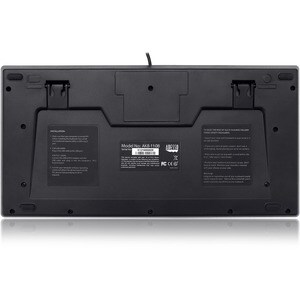 Adesso EasyTouch AKB-110B Keyboard - Compact - Cable Connectivity - USB Interface - English, French - Black - Membrane Key