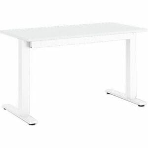 Mesa ajustable en altura Float 24”x48” en color blanco, con ajustador de contrapeso removible para ajuste sin esfuerzo. Di