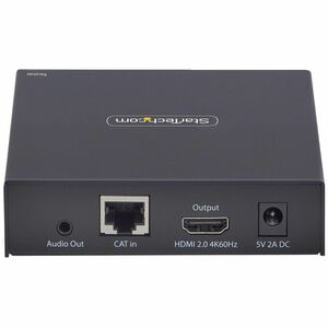 StarTech.com KVM Extender Receiver - Wired - 4K - 3840 x 2160 Maximum Video Resolution - 1 x Network (RJ-45) - 1 x USB - 1