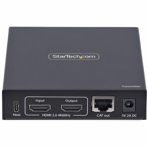 StarTech.com KVM Extender Transmitter - Wired - 4K - 3840 x 2160 Maximum Video Resolution - 1 x Network (RJ-45) - 2 x USB 