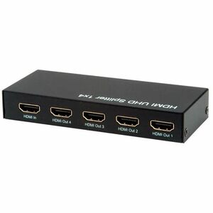Roline 4-way HDMI Splitter for Blu-ray Player, PC, Notebook, Monitor, Television, Projector - Black - 3840 x 2160 - 1 x HD