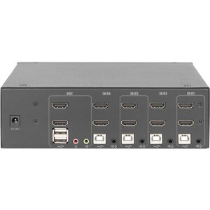 Digitus DS-12883 KVM-Switchbox - 4 Computer - 1 Lokaler Benutzer(n) - 3840 x 2160 - 7 x USB - 10 x HDMI