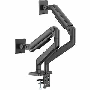 Digitus Tischhalterung für Monitor, Flachbildschirm, Gekrümmte Bildschirmanzeige - Schwarz - Höhenverstellbar - 2 Unterstü