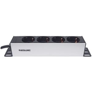 10" 1U Rackmount 4-Way Power Strip - German Type" , With Power Indicator, No Surge Protection, 1.8m Power Cord (2 PIN EURO
