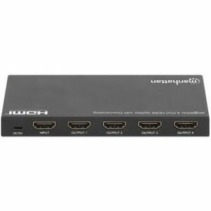 HDMI Splitter with downscaling 4-Port , 4K@60Hz, Displays output from x1 HDMI source to x4 HD displays (same output to fou