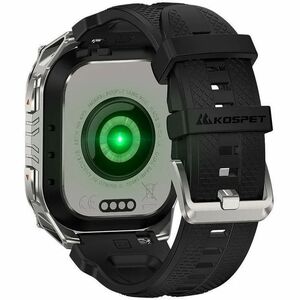 Kospet TANK M4C Smart Watch - Square Case Shape - Silver Body Color - Stainless Steel, Zinc Alloy Case Material - Silicone