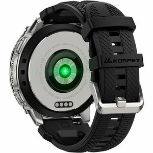 Kospet TANK T4C Smart Watch - Round Case Shape - Silver Body Color - Stainless Steel, Zinc Alloy Case Material - Silicone 