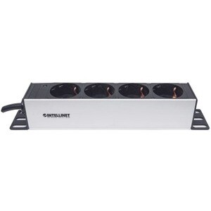10" 1U Rackmount 4-Way Power Strip - German Type" , With Power Indicator, No Surge Protection, 1.8m Power Cord (2 PIN EURO