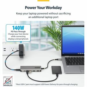 StarTech.com 7 Port(s) USB 3.2 (Gen 1) Type C Docking Station for Notebook, Workstation, Mobile Workstation, MacBook - Cha