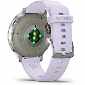Garmin Venu 4 Smart Watch - Silver Case Color - Periwinkle Band Color - Stainless Steel, Metal Body Material - Fiber Reinf