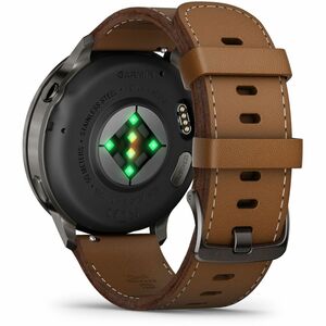 Garmin Venu 4 Smart Watch - Slate Case Color - Black, Brown Band Color - Stainless Steel, Metal Body Material - Fiber Rein