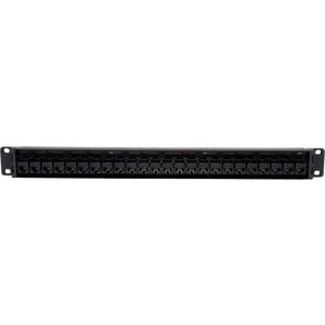 Tripp Lite 24-Port Cat5e Cat5 Feedthrough Patch Panel Rackmount 1URM RJ45 Ethernet TAA - Feedthrough Patch Panel, RJ45 Eth