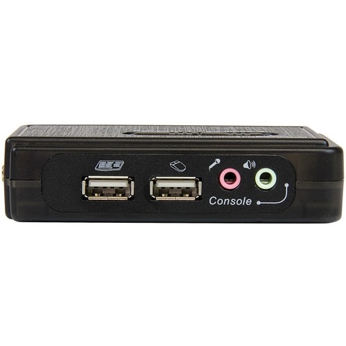 StarTech.com 2 Port Black USB KVM Switch Kit with Audio and Cables - Dual Port Desktop USB VGA KVM Switch - 2 Computer(s) 