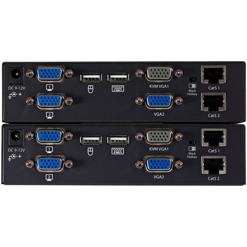 EXTENSOR DE CONSOLA KVM POR CAT 5 ETHERNET 200M USB VGA DOBLE