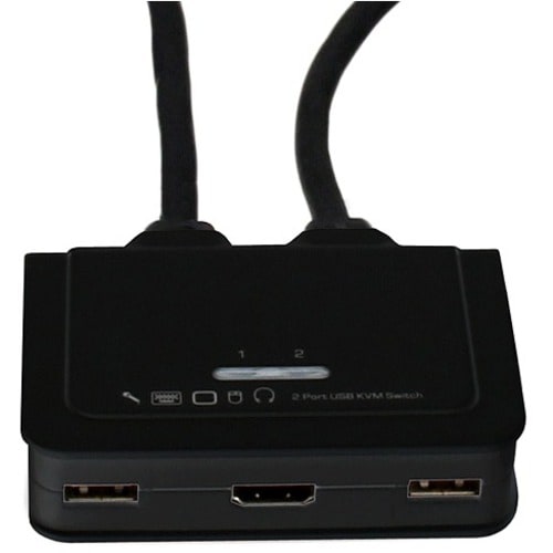 SWITCH CONMUTADOR KVM 2 PUERTOS HDMI USB AUDIO CON CABLES