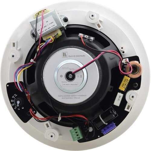 Kramer Galil 2-way Ceiling Mountable Speaker - 50 W RMS - White - 140 W (PMPO) - 203.20 mm Polypropylene Woofer - 25.40 mm