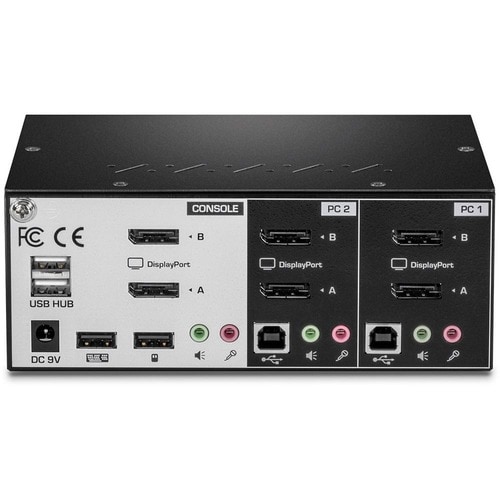 TRENDnet TK-240DP KVM Switchbox - TAA Compliant - 2 Computer(s) - 1 Local User(s) - 3840 x 2160 - 2 - 6 x USB - 6 x Displa