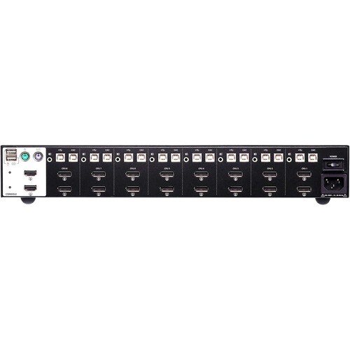 ATEN CS1148DP KVM Switchbox - 8 Computer(s) - 1 Local User(s) - 3840 x 2160 - 2 x PS/2 Port - 19 x USB - 2 x HDMI - 16 x D