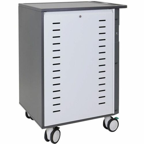 Ergotron YES36 Charging Cart - 27.22 kg Load Capacity - 4 Casters - 101.60 mm Caster Size - Wood, Vinyl - White, Grey - Fo