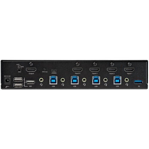 StarTech.com KVM Switch HDMI a 4 porte e monitor singolo 4K 60Hz - Switch KVM per PC desktop - 2x USB 3.0 Hub (5Gbps) -Tas