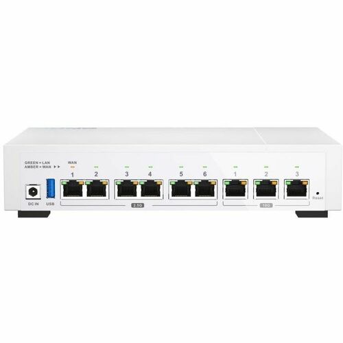 QNAP QHora QHora-322 Router - 9 Ports - 6 RJ-45 Port(s) - 3 WAN Port(s) - Slots4 GB - 10 Gigabit Ethernet - IEEE 802.3, IE