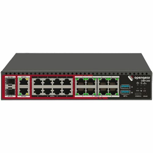 Opengear OM1308-8E Device Server - 3.91 GB - LPDDR4 SDRAM - Twisted Pair, Optical Fiber - 2 Total Expansion Slot(s) - 10 x