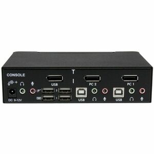 StarTech.com 2 Port USB DisplayPort KVM Switch with Audio - 2 Computer(s) - 1 Local User(s) - WQUXGA - 3840 x 2400 - 3 x D