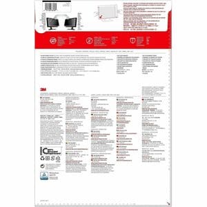 3M Anti-glare Privacy Screen Filter - Black, Matte - 1 Each - For 61 cm (24") Widescreen LCD Monitor - 16:10 - Blue Light 