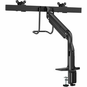 Bras support d'écran V7 DM1HDD pour Moniteur, Affichage - Noir mat - Support de barre à ressort à gaz robuste V7 pour doub