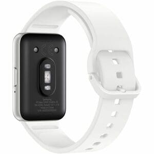 Samsung Galaxy Fit3 SM-R390 Smart Watch - Rectangular Case Shape - 40 mm Case Height - Unisex - Silver, Prism Crush White 