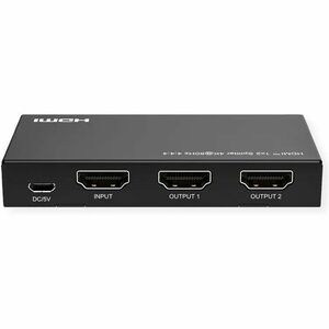 Value 2-way HDMI Splitter - Black - 3840 x 2160 - 1 x HDMI In - 2 x HDMI Out