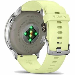 Garmin Venu 4 Smart Watch - Silver Case Color - Citron Band Color - Stainless Steel, Metal Body Material - Fiber Reinforce