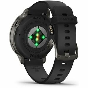 Garmin Venu 4 Smart Watch - Slate Case Color - Black Band Color - Stainless Steel, Metal Body Material - Fiber Reinforced 
