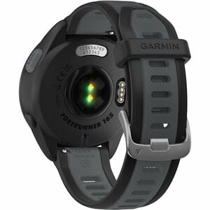 Garmin Forerunner 165 Smart Watch - Round Case Shape - Black Body Color - Slate Grey Band Color - Fiber Reinforced Polymer
