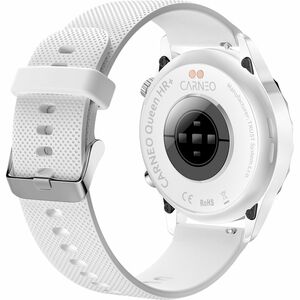 Carneo Queen HR+ Smart Watch - 11 mm Case Thickness - 44 mm Case Width - Silver, White Body Color - Metal, Mineral Glass, 