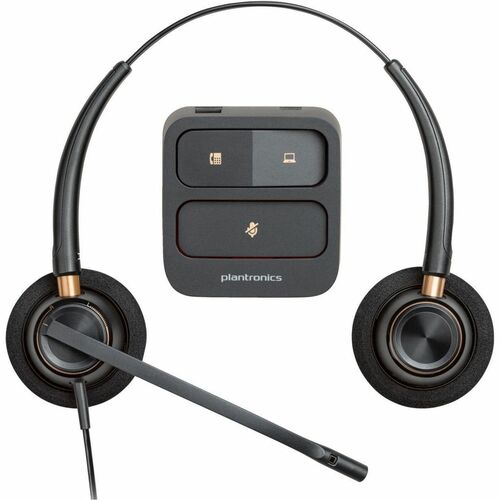 Poly EncorePro 520 Kabel Kopfbügel, Auf den Ohren Stereo Headset - Schwarz - Binaural - Ohraufliegend - 78,5 cm Kabel - Ge