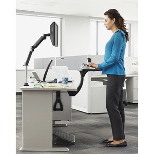 3M Sit/Stand Easy Keyboard Tray Platform Gel Wrists Precise Mouse Pad - 26.5" Width x 10.6" Depth - Black - 1