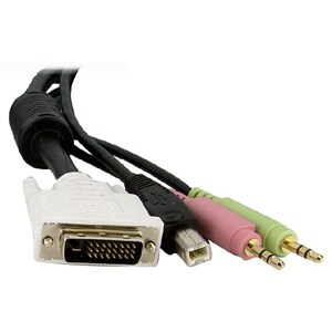 StarTech.com 6 ft 4-in-1 USB DVI KVM Switch Cable with Audio - Connect high resolution DVI video, USB, and audio all in on