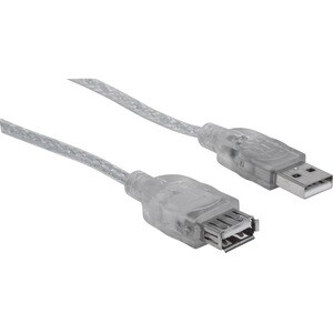 Manhattan Cable USB V2.0 Ext. 4.5M Plata - Cable for Impresora, Teclado, Computador, Dispositivo periférico - 480Mbit/s - 