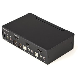 StarTech.com 2 Port USB HDMI KVM Switch w/ Audio & USB 2.0 Hub - 2-port USB HDMI KVM Switch lets you control two USB-enabl