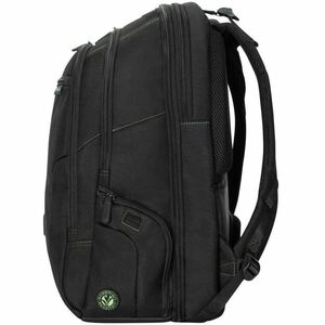 Targus EcoSmart TBB019US Carrying Case (Backpack) for 17" Notebook - Black, Green - Bump Resistant, Drop Resistant - Polye