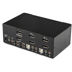 2 PORT DUAL DISPLAYPORT USB KVM SWITCH W/ AUDIO & USB HUB        IN