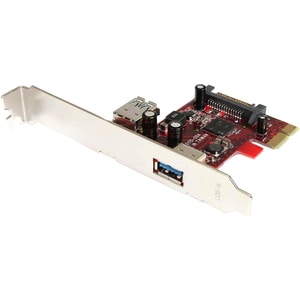 StarTech 2 port PCI Express SuperSpeed USB 3.0 Card with UASP Support, 5Gbps, 1 Internal 1 External, TAA - Add one interna