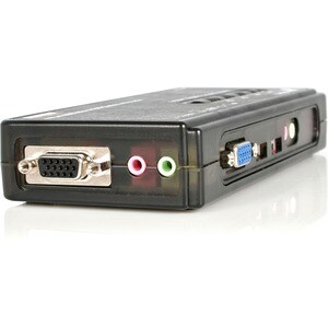 StarTech.com 4 Port Black USB KVM Switch Kit with Cables and Audio - desktop KVM Switch - VGA KVM Switch - USB KVM Switch 