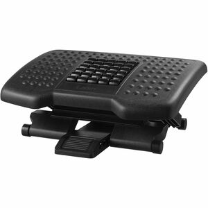 Kantek Premium Ergonomic Footrest with Rollers - 4" to 6.50" Adjustable Height - Black - 1 Each