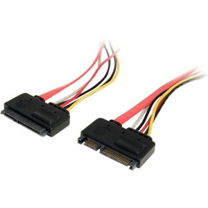 StarTech.com 12in 22 Pin SATA Power and Data Extension Cable - SATA for Hard Drive - 12.01 - 1 Pack - 1 x Male SATA - 1 x 