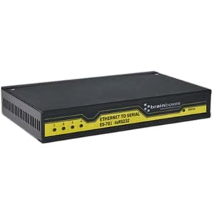 Brainboxes 4 Port RS232 Ethernet to Serial Adapter - Wall-mountable, DIN Rail Mountable - TAA Compliant