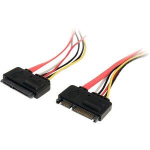 StarTech.com 12in 22 Pin SATA Power and Data Extension Cable - 1 x Male SATA - 1 x Female SATA - Red