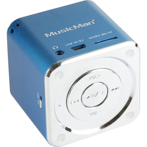 MusicMan Tragbar Lautsprechersystem - Blau - Aufladbarer Akku - USB